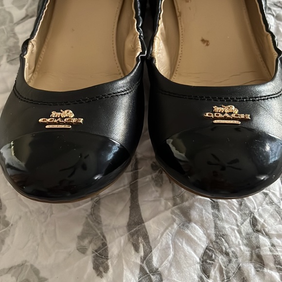 Coach Black Leather Ballet Flats Size 8M - Picture 7 of 7
